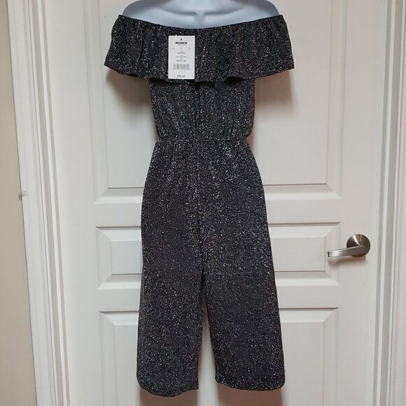 🌹NWT Boho Love and Let Love Sliver Sparkeling Romper sz M 10/12 - Picture 5 of 6